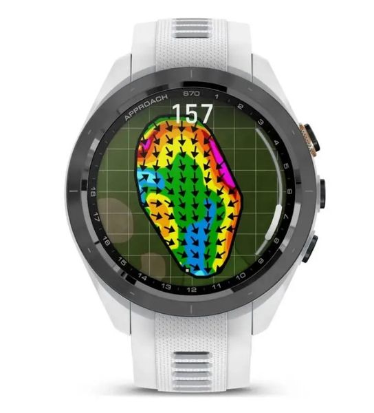 Смарт-часы Garmin Approach S70 (42 мм) с черным керамическим безелем и белым ремешком 010-02746-10 фото