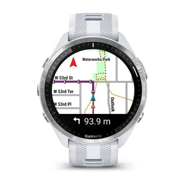 Смарт-годинник Garmin Forerunner 965 з титановим безелем, білим корпусом та біло-сірим силіконовим ремінцем 010-02809-11 фото