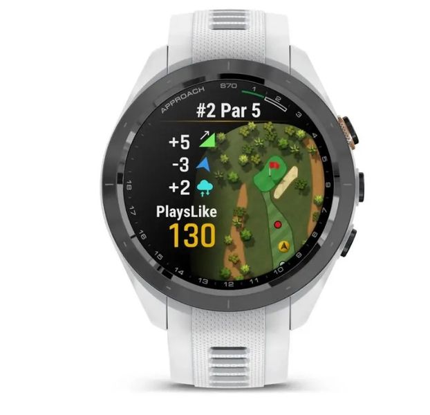 Смарт-часы Garmin Approach S70 (42 мм) с черным керамическим безелем и белым ремешком 010-02746-10 фото