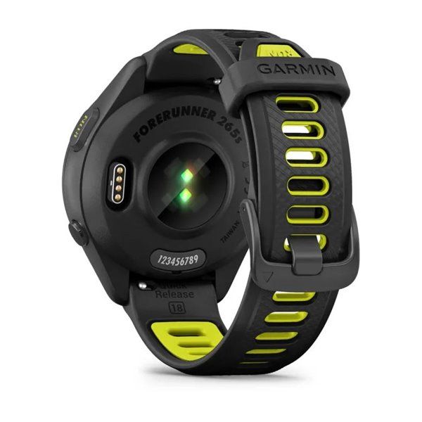 Смарт-годинник Garmin Forerunner 265s з чорним корпусом та чорно-жовтим силіконовим ремінцем 010-02810-13 фото