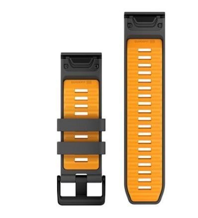 Ремінець Garmin QuickFit 26 Graphite/Spark Orange, темно-сірий/помаранчевий для Fenix, Tactix, Quatix, D2, Foretrex