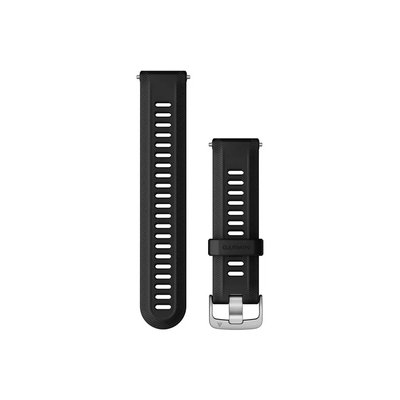 Ремешок для часов Garmin Forerunner 955 силиконовый (22 мм), черный с серебристой застежкой 010-11251-3U фото