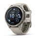 Смарт-годинник Garmin Fenix 9 Pro (43 мм) inReach з титановим корпусом і туманно-сірим/темно-піщаним силіконовим ремінцем