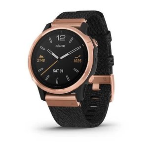 Смарт-часы Garmin Fenix 6S Sapphire черные Rose Gold с черным плетеным ремешком 010-02159-37 фото