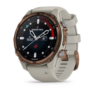 Смарт-часы Garmin Descent Mk3i - 43 мм, бронзовый титан PVD, силиконовый ремешок французского серого цвета 010-02753-14 фото