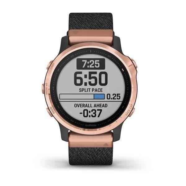 Смарт-часы Garmin Fenix 6S Sapphire черные Rose Gold с черным плетеным ремешком 010-02159-37 фото