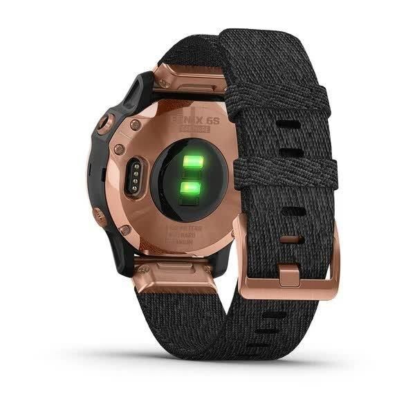 Смарт-годинник Garmin Fenix 6S Sapphire чорний Rose Gold з чорним плетеним ремінцем 010-02159-37 фото