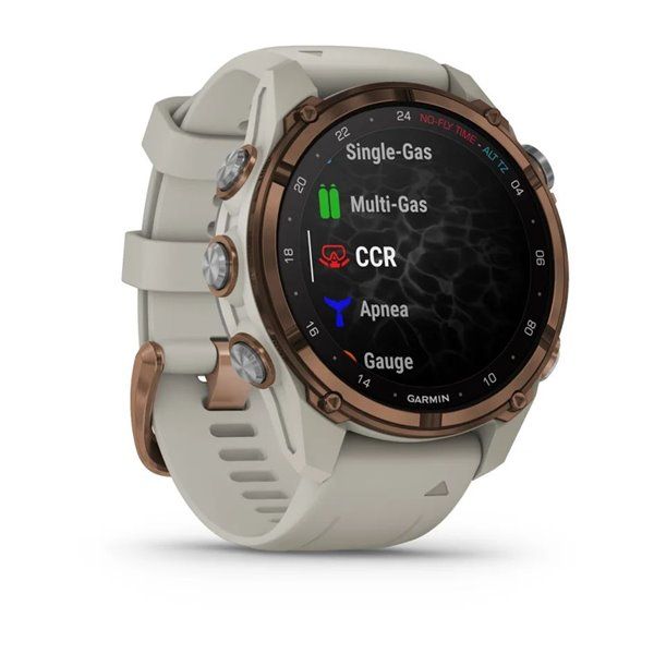 Смарт-годинник Garmin Descent Mk3i - 43 мм, бронзовий титан PVD, силіконовий ремінець французького сірого кольору 010-02753-14 фото