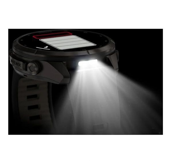 Смарт-годинник Garmin Fenix 9 Pro (43 мм) inReach з титановим корпусом Carbon Gray DLC і чорно-сірим силіконовим ремінцем