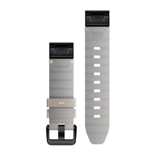 Кожаный ремешок Garmin QuickFit 20 для часов Fenix 7S/Pro/6S/5S, Epix Pro (Gen 2) | 42 мм, Instinct 2S и других серо-бежевый