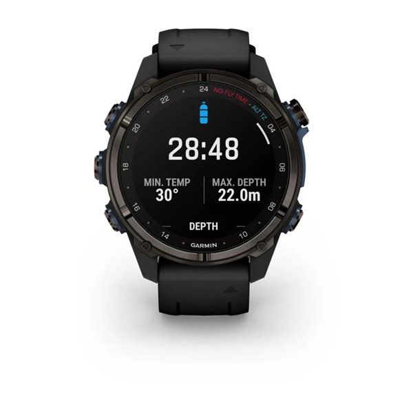 Смарт-годинник Garmin Descent Mk3i - 43 мм, титан Carbon Grey DLC з чорним силіконовим ремінцем 010-02753-11 фото