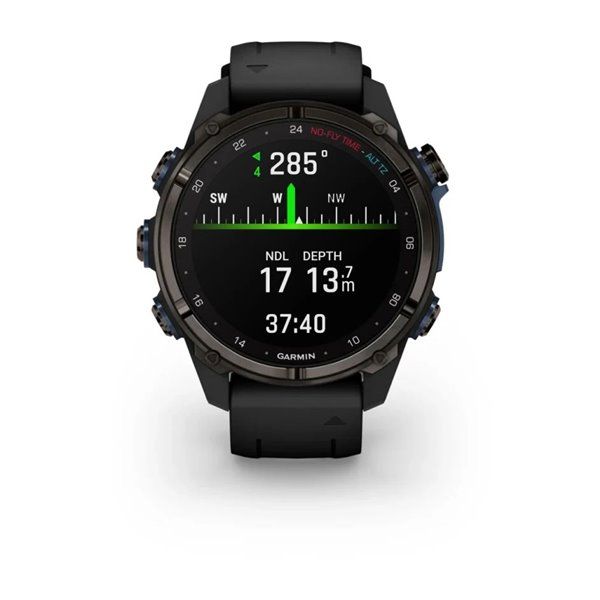 Смарт-годинник Garmin Descent Mk3i - 43 мм, титан Carbon Grey DLC з чорним силіконовим ремінцем 010-02753-11 фото