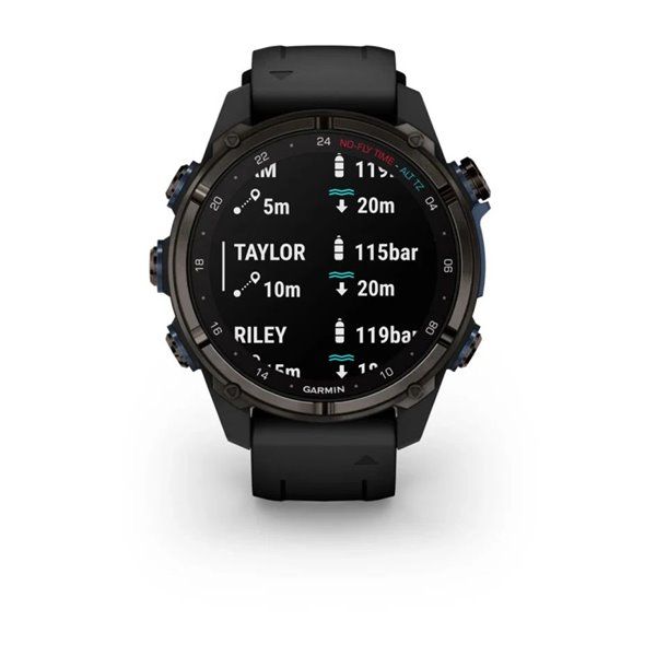 Смарт-годинник Garmin Descent Mk3i - 43 мм, титан Carbon Grey DLC з чорним силіконовим ремінцем 010-02753-11 фото