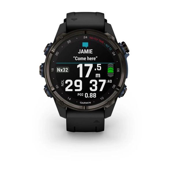 Смарт-годинник Garmin Descent Mk3i - 43 мм, титан Carbon Grey DLC з чорним силіконовим ремінцем 010-02753-11 фото