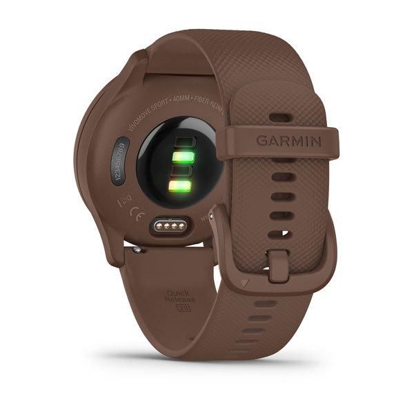 Смарт-годинник Garmin Vivomove Sport кольору какао з золотавим безелем та силіконовим ремінцем 010-02566-02 фото