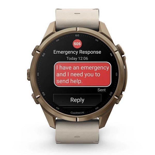 Смарт-годинник Garmin Fenix 9 Pro (43 мм) inReach з титановим корпусом Autumn Gold і шкіряним ремінцем кольору слонової кістки