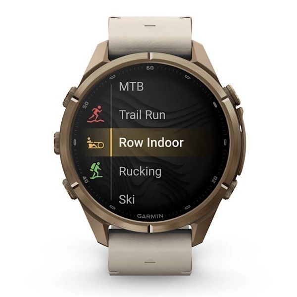 Смарт-годинник Garmin Fenix 9 Pro (43 мм) inReach з титановим корпусом Autumn Gold і шкіряним ремінцем кольору слонової кістки