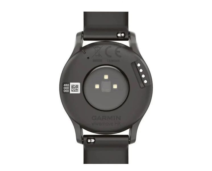 Ремінець Garmin для годинників Forerunner 245/645/Vivoactive/Vivomove (20 мм) силіконовий чорний із сріблястою застібкою