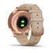 Смарт-годинник Garmin Vivomove Luxe, рожеве золото 18K з бежевим ремінцем з італійської шкіри 010-02241-21 фото 6