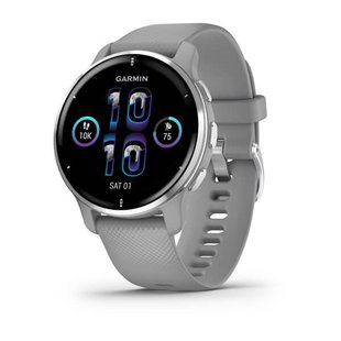 Смарт-годинник Garmin Venu 2 Plus сріблястий з сірим силіконовим ремінцем 010-02496-10 фото