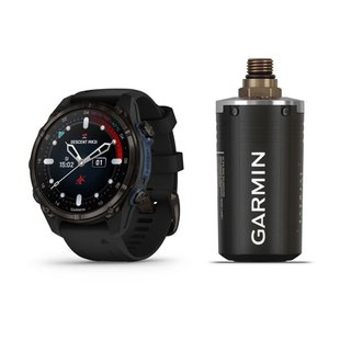 Смарт-годинник Garmin Descent Mk3i - 43 мм, титан Carbon Grey DLC з чорним силіконовим ремінцем + трансивер Descent T2 BNDL-DMK3i-43CGTDT2 фото