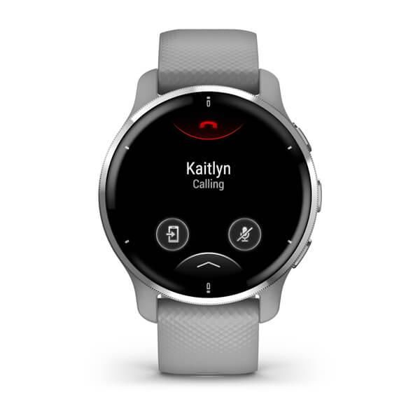 Смарт-часы Garmin Venu 2 Plus серебристые с серым силиконовым ремешком 010-02496-10 фото