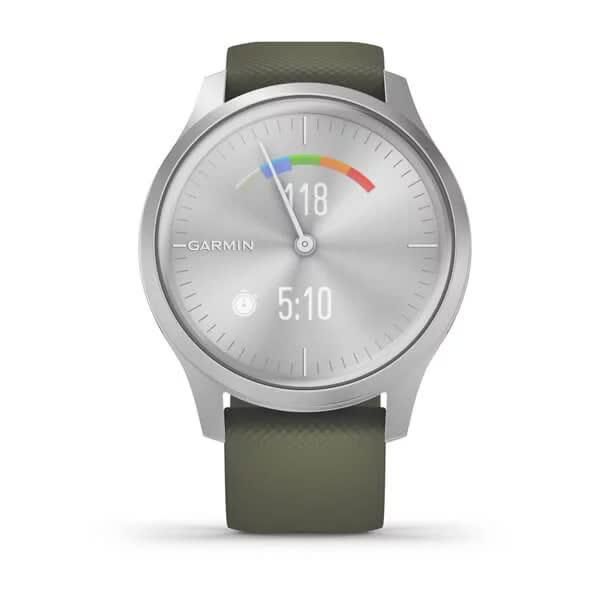 Смарт-часы Garmin Vivomove Style серебристые с ремешком цвета зеленая трава 010-02240-21 фото