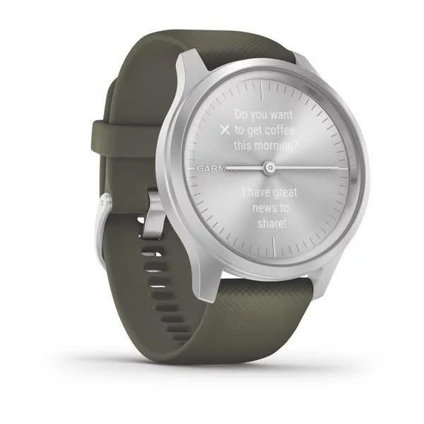 Смарт-часы Garmin Vivomove Style серебристые с ремешком цвета зеленая трава 010-02240-21 фото