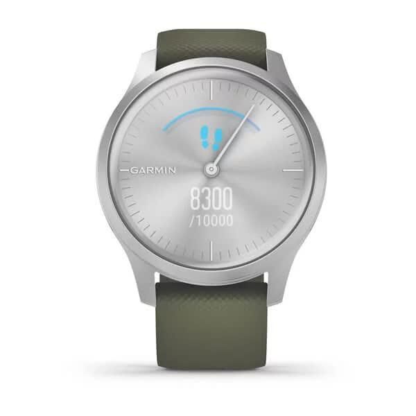 Смарт-часы Garmin Vivomove Style серебристые с ремешком цвета зеленая трава 010-02240-21 фото