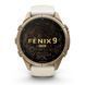 Смарт-годинник Garmin Fenix 9 Pro (43 мм) inReach з титановим корпусом Autumn Gold і кремово-сірим силіконовим ремінцем