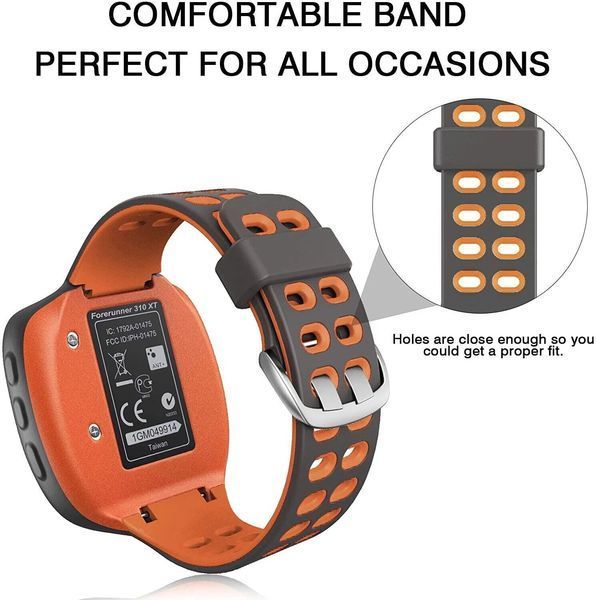 Ремінець Garmin для годинника Forerunner 310XT силіконовий чорний/помаранчевий