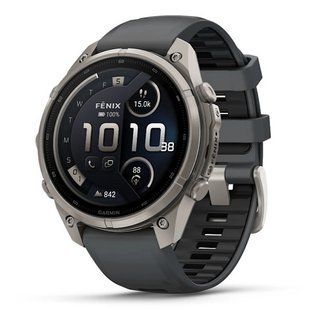 Смарт-годинник Garmin Fenix 9 Pro (47 мм) inReach з титановим корпусом і графітово-чорним силіконовим ремінцем