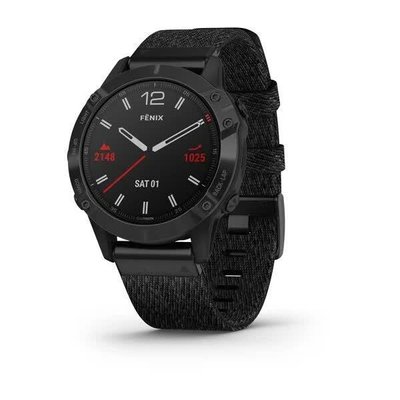Смарт-часы Garmin Fenix 6 Sapphire, черное покрытие DLC, с черным плетеным ремешком 010-02158-17 фото