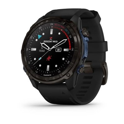 Смарт-часы Garmin Descent Mk3i - 51 мм, титан Carbon Grey DLC с черным силиконовым ремешком 010-02752-11 фото