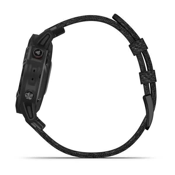 Смарт-годинник Garmin Fenix 6 Sapphire, чорне покриття DLC, з чорним плетеним ремінцем 010-02158-17 фото