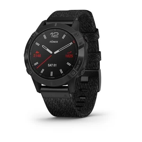 Смарт-годинник Garmin Fenix 6 Sapphire, чорне покриття DLC, з чорним плетеним ремінцем 010-02158-17 фото