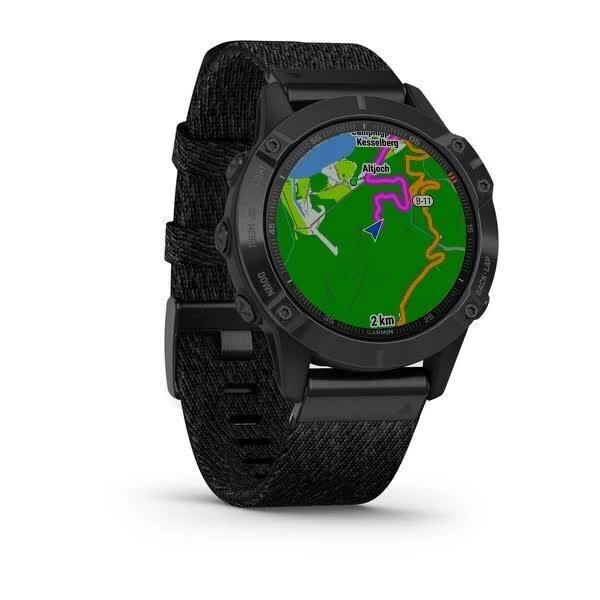 Смарт-годинник Garmin Fenix 6 Sapphire, чорне покриття DLC, з чорним плетеним ремінцем 010-02158-17 фото