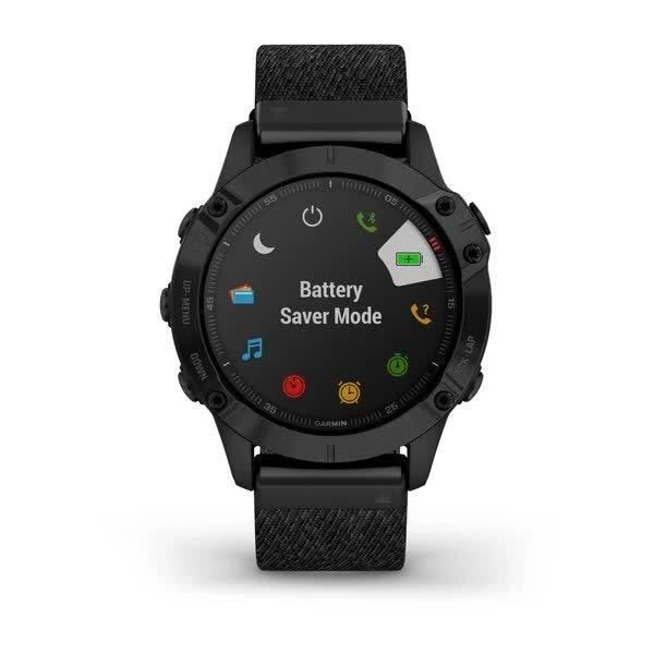 Смарт-годинник Garmin Fenix 6 Sapphire, чорне покриття DLC, з чорним плетеним ремінцем 010-02158-17 фото