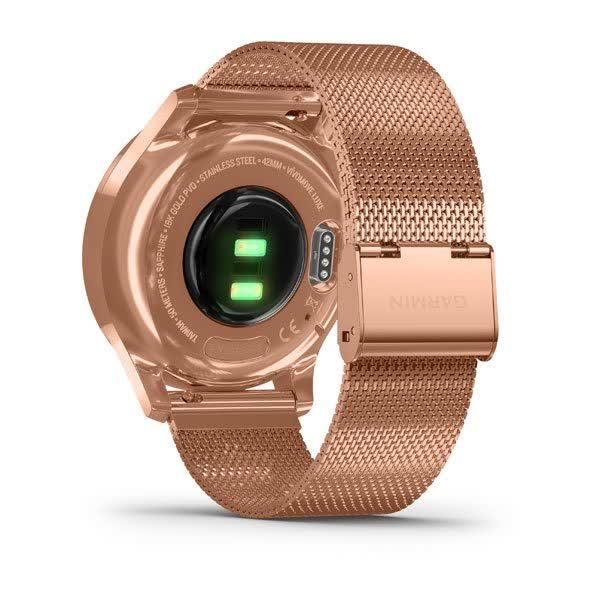 Смарт-годинник Garmin Vivomove Luxe, рожеве золото 18K PVD, з ремінцем меланська петля 010-02241-24 фото