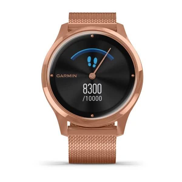 Смарт-часы Garmin Vivomove Luxe, розовое золото 18K PVD, с ремешком меланская петля 010-02241-24 фото