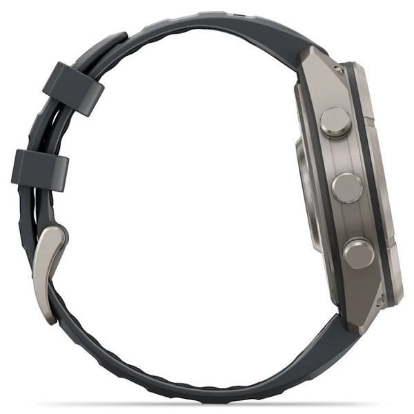 Смарт-годинник Garmin Fenix 9 Pro (47 мм) inReach з титановим корпусом і графітово-чорним силіконовим ремінцем