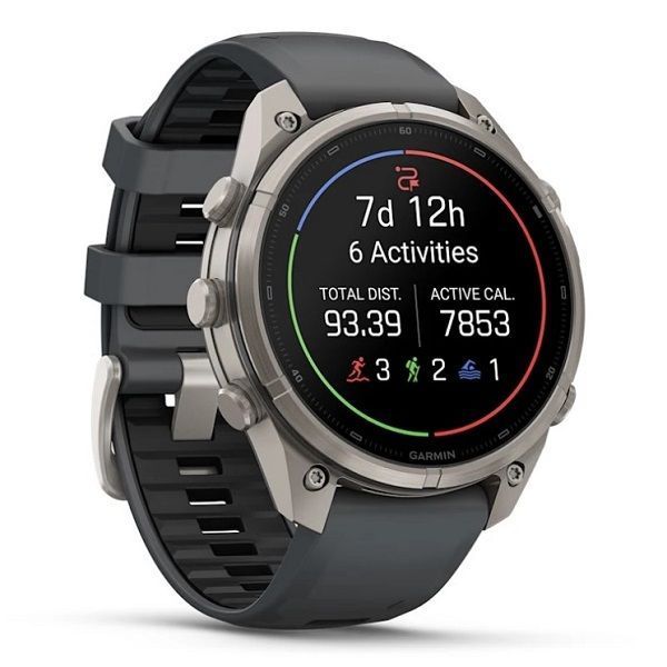 Смарт-годинник Garmin Fenix 9 Pro (47 мм) inReach з титановим корпусом і графітово-чорним силіконовим ремінцем