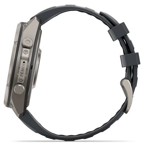 Смарт-годинник Garmin Fenix 9 Pro (47 мм) inReach з титановим корпусом і графітово-чорним силіконовим ремінцем