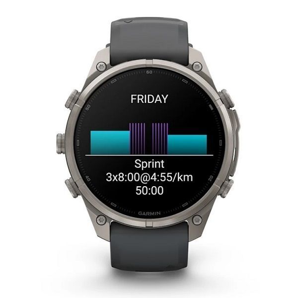 Смарт-годинник Garmin Fenix 9 Pro (47 мм) inReach з титановим корпусом і графітово-чорним силіконовим ремінцем