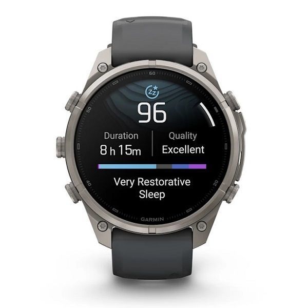 Смарт-годинник Garmin Fenix 9 Pro (47 мм) inReach з титановим корпусом і графітово-чорним силіконовим ремінцем