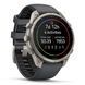 Смарт-годинник Garmin Fenix 9 Pro (47 мм) inReach з титановим корпусом і графітово-чорним силіконовим ремінцем