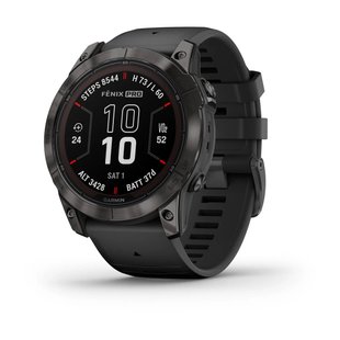 Смарт-годинник Garmin Fenix 7X Pro - Sapphire Solar Edition - темно-сірий титан DLC Carbon з чорним ремінцем 010-02778-11 фото