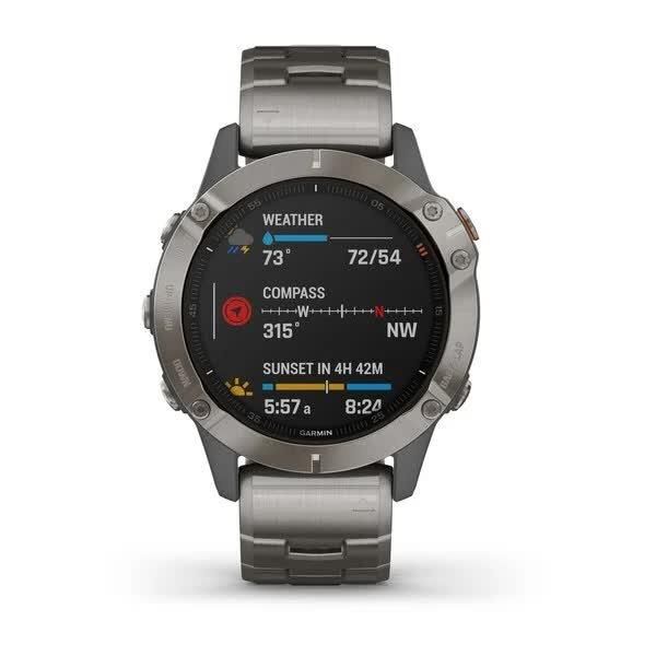 Смарт-часы Garmin Fenix 6 Sapphire Titanium с титановым ремешком 010-02158-23 фото