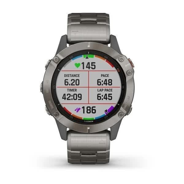 Смарт-часы Garmin Fenix 6 Sapphire Titanium с титановым ремешком 010-02158-23 фото