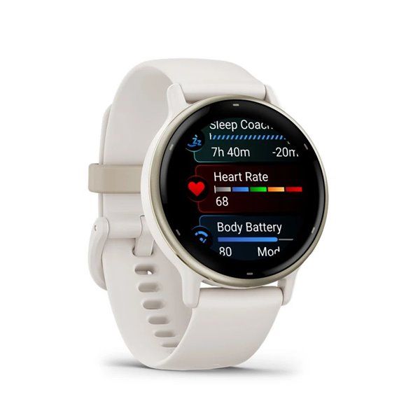 Смарт-годинник Garmin Vivoactive 5 – алюмінієвий світло-золотистий безель, корпус кольору слонової кістки, ремінець із силікону 010-02862-11 фото